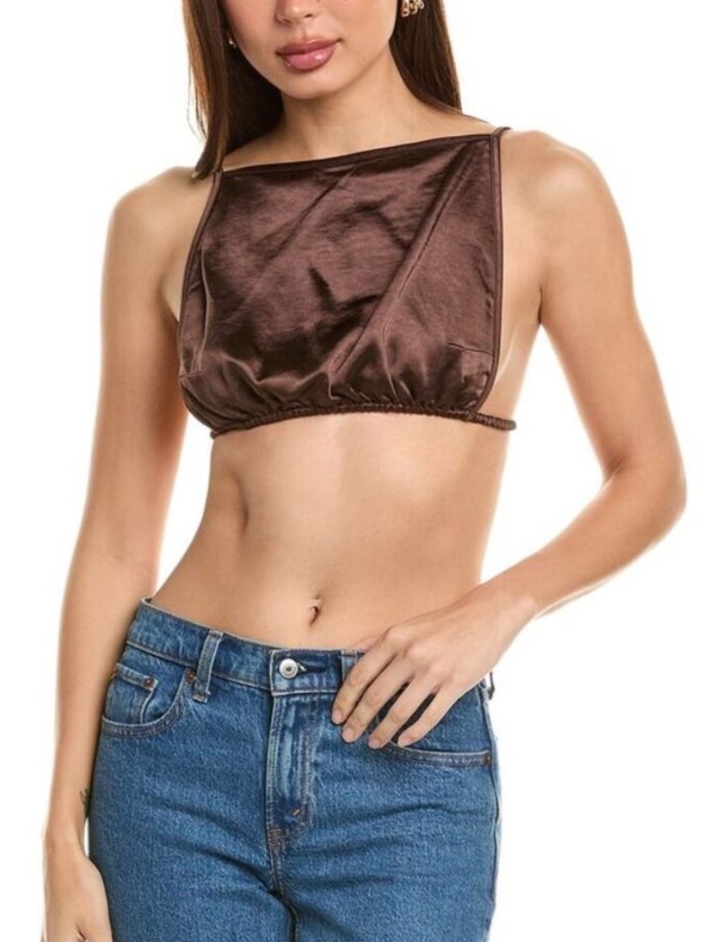 WeWoreWhat Backless Brown Square Top NWT (Size XS)